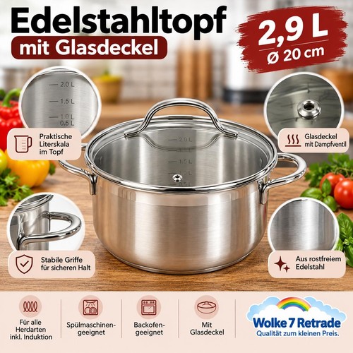 Edelstahltopf 20cm alle